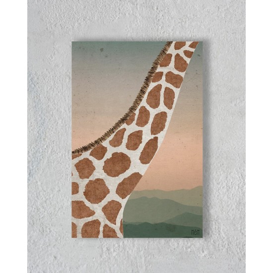 Canvas of Girafe in the  Savannah without Floating Frame