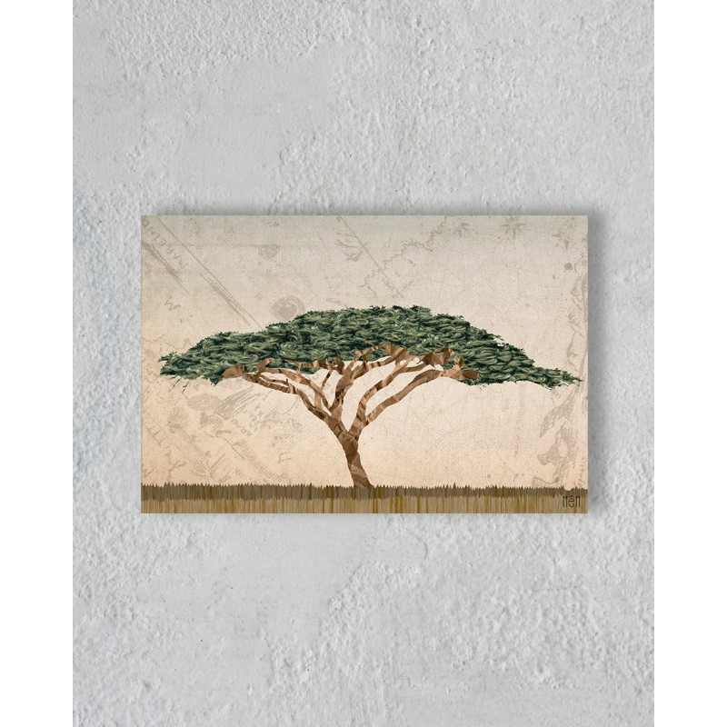 Canvas van boom in de savanne zonder Floating Frame