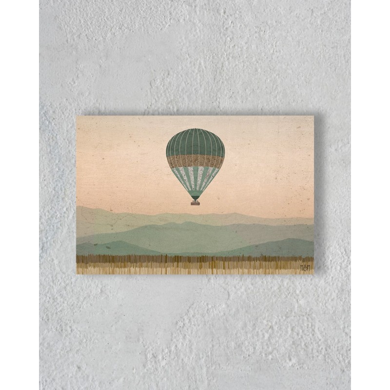 Canvas of  air balloon in the savannah without Floating Frame
